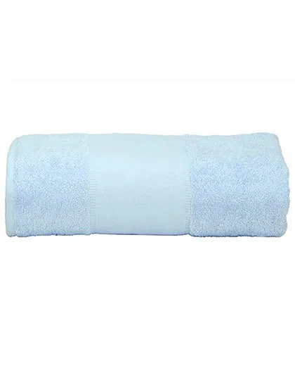 ARTG Large Cotton Towel with Printed Border, Light Blue 100 x 210 cm, AR077