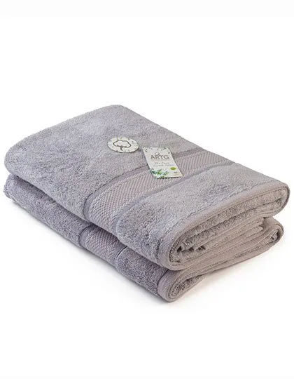 ARTG Serviette de bain en bambou biologique 70 x 140 cm en, Light Grey 70 x 140 cm, AR404