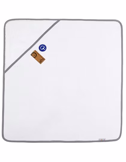 ARTG Babiezz® serviette à capuche 75x75 cm coton, White/Anthracite Grey 75 x 75 cm, AR892