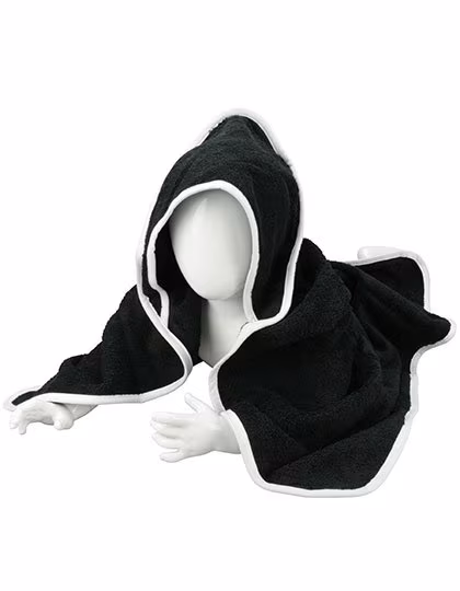 ARTG Asciugamano con cappuccio in 100% Cotone, Black/Black 75 x 75 cm, ARB032
