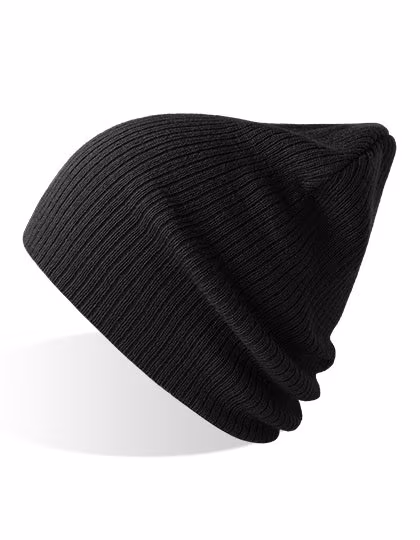 Atlantis Brad Beanie in 100% Poliestere riciclato, Black One Size, AT122