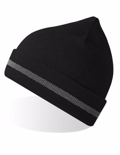 Atlantis Workout Beanie Recycled mit Reflektoren, Black One Size, AT123