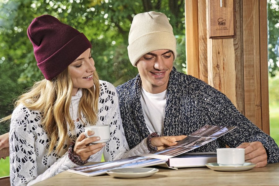 Winddichte Beanie aus recyceltem Polyester
