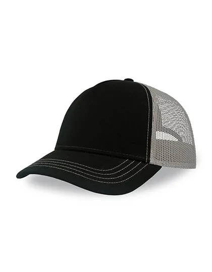 Atlantis Recycelte Canvas Cap mit gebogenem Schirm, Black/Grey One Size, AT426