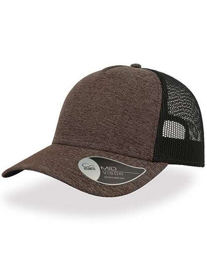 Atlantis Rapper Melange Cap mit Mesh-Detail, Brown One Size, AT524