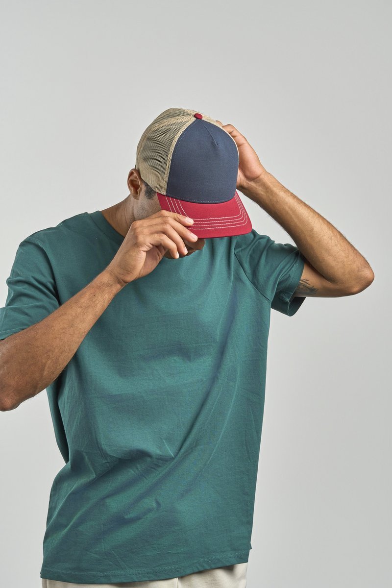 Atlantis Rapper Canvas Cap mit Mesh-Detail, Navy/Yellow One Size, AT527