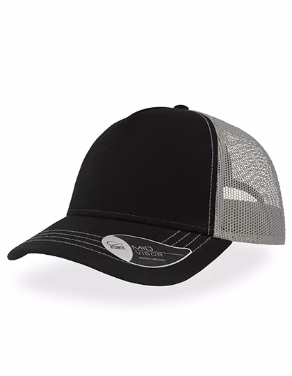 Atlantis Cap Rapper Canvas avec détail mesh, Black/Grey One Size, AT527