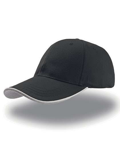 Atlantis Zoom Piping Sandwich Cap mit Klettverschluss, Black/White One Size, AT609