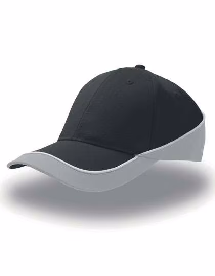 Atlantis Racing Cap with Contrasting Colours, Black/Grey One Size, AT615