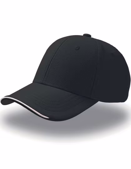 Atlantis Estoril Cap with Pre-Curved Visor, Black One Size, AT627