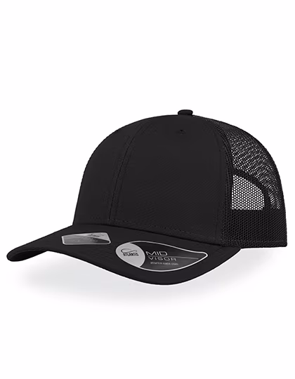 Atlantis Recycelte Baumwoll-Canvas Cap mit Mesh, Black/Black One Size, AT671
