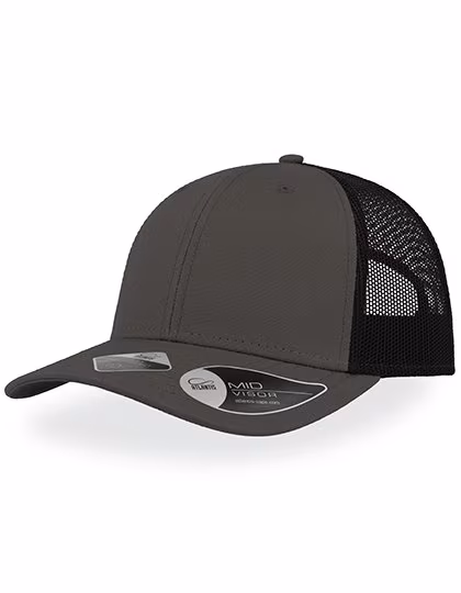 Atlantis Recycled Cotton Canvas Cap with Mesh, Dark Grey/Black One Size, AT671