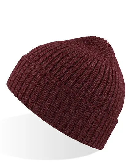 Atlantis Viral Beanie made of Viscose-Nylon Blend, Burgundy Melange One Size, AT802