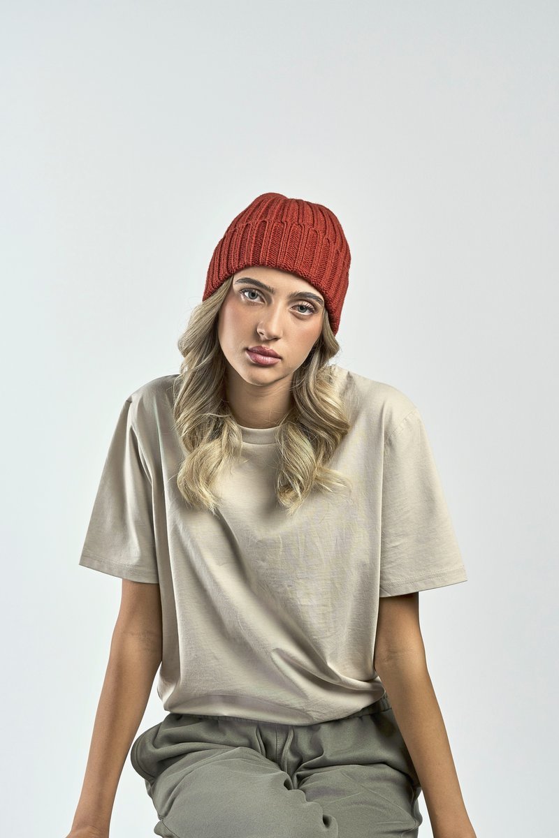 Atlantis Nachhaltiger Shore Beanie aus Rippstrick, Beige One Size, AT803