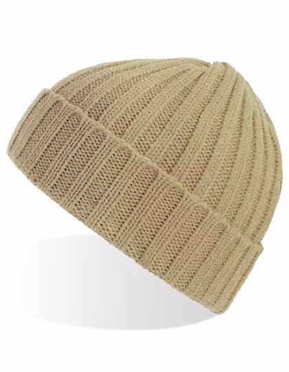 Atlantis Nachhaltiger Shore Beanie aus Rippstrick, Beige One Size, AT803