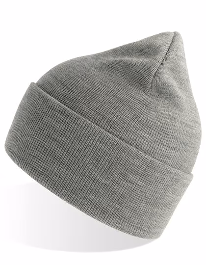 Atlantis Pure Beanie aus Recyclingmaterial, doppellagig, Light Grey Melange One Size, AT805