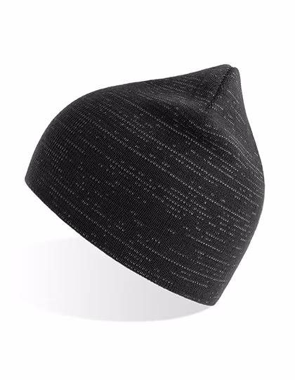 Atlantis Reflektierender Beanie aus Recycling-Polyester, Black One Size, AT806