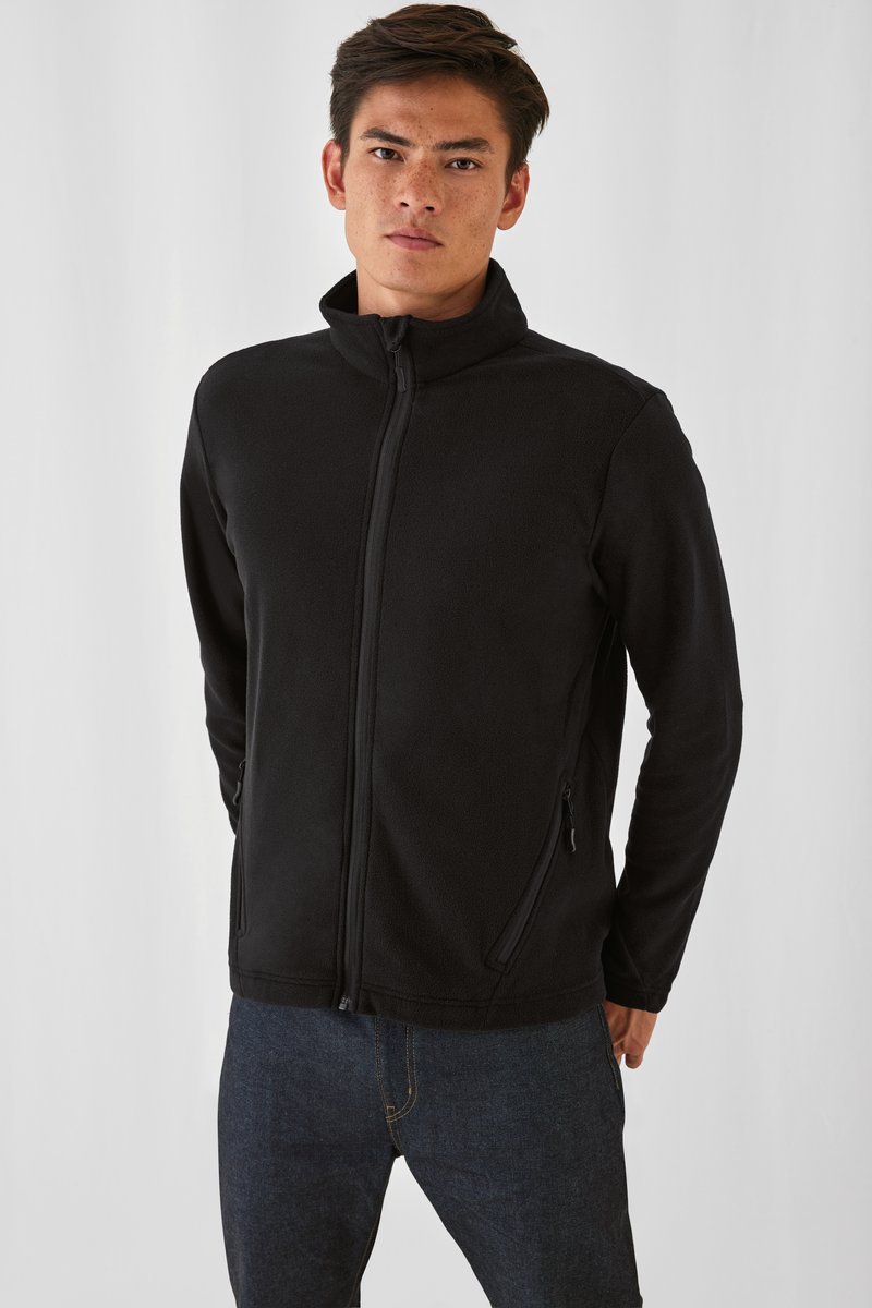 B&C COLLECTION Fleecejacke Coolstar mit Reißverschluss für Herren, Black S, BCFM717