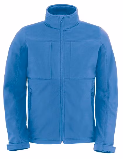 B&C COLLECTION Softshell Jacket with Balaclava Hood for Men, Azure S, BCJM950