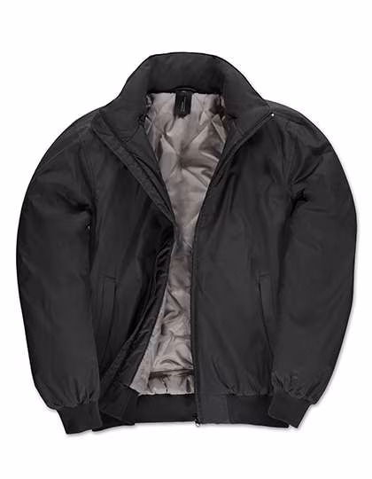 B&C COLLECTION Giacca bomber impermeabile con cappuccio, Black/Warm Grey S, BCJM961
