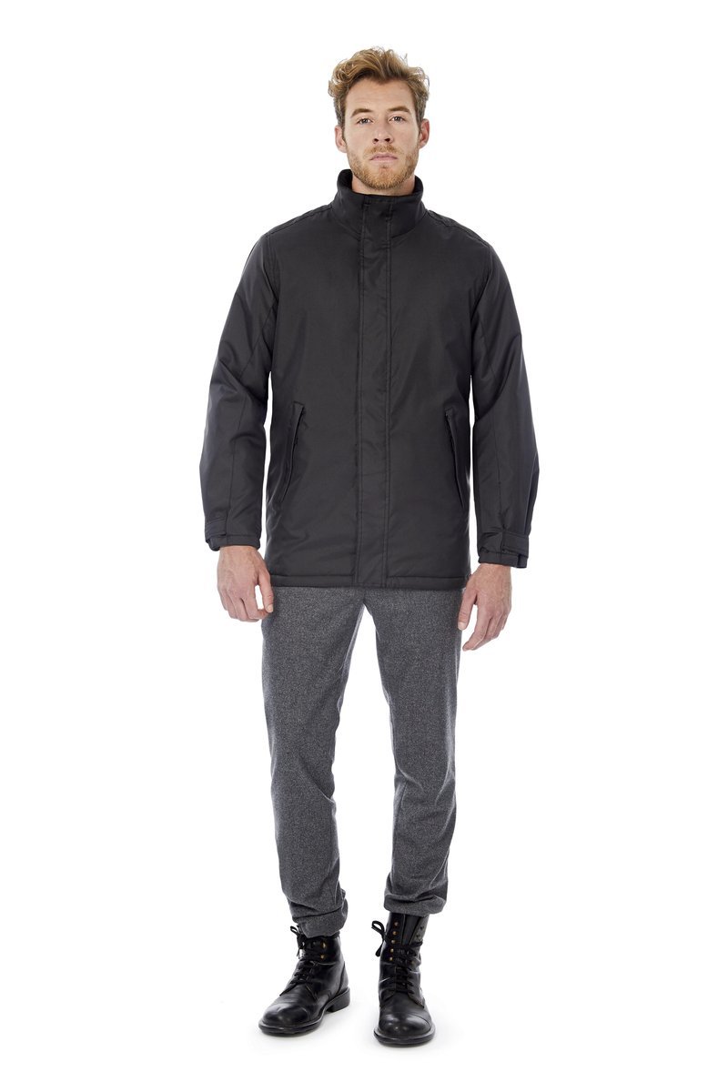 B&C COLLECTION Herrenjacke Real+ mit versteckter Kapuze, Black 3XL, BCJM970