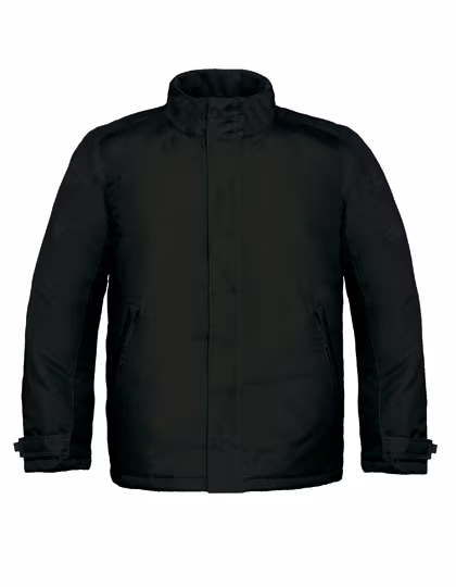 B&C COLLECTION Herrenjacke Real+ mit versteckter Kapuze, Black S, BCJM970