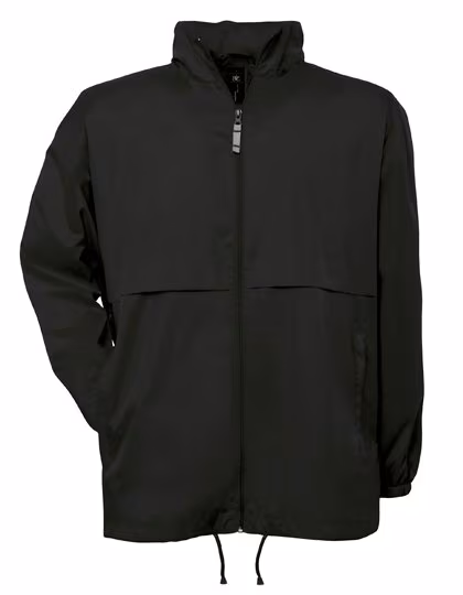 B&C COLLECTION Water-Repellent Nylon Taffeta Jacket with Hood, Black XXL, BCJU801