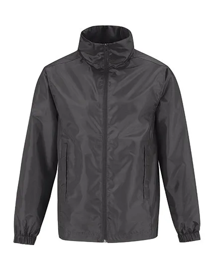 B&C COLLECTION Giacca a vento ID.601 con cappuccio ergonomico, Dark Grey (Solid) L, BCJUI60