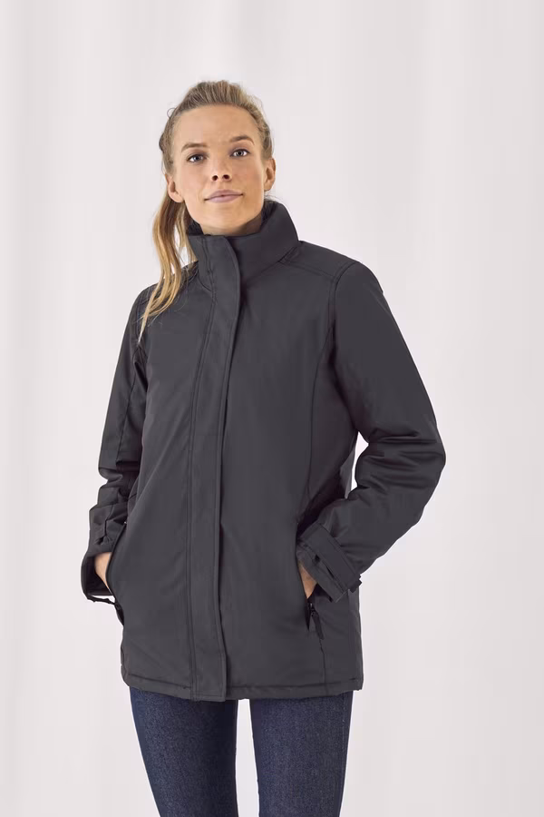 B&C COLLECTION Damenjacke Real+ mit Fleece-Futter, Black XS, BCJW925