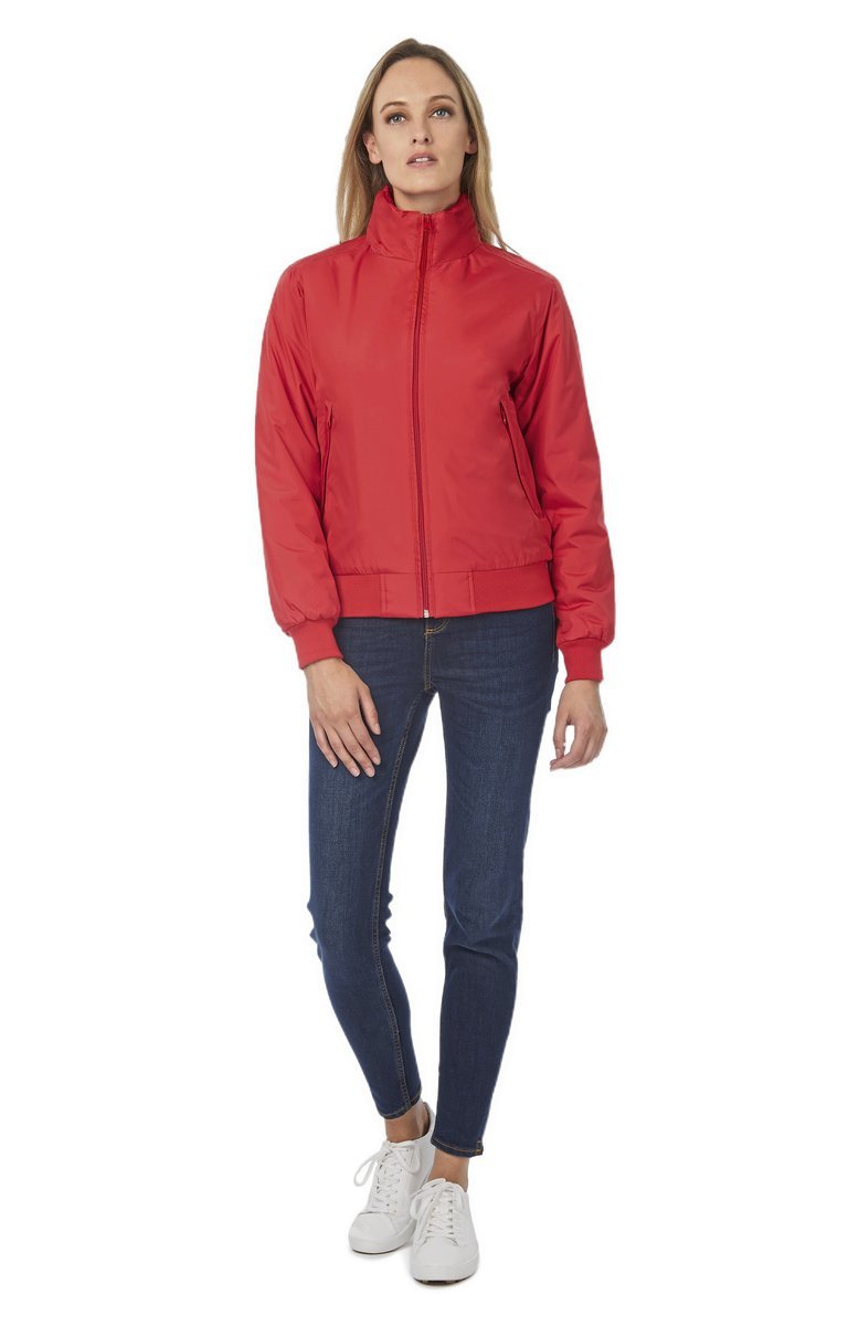 B&C COLLECTION Wattierte Damen Blouson-Jacke mit Kapuze, Black/Warm Grey XS, BCJW962