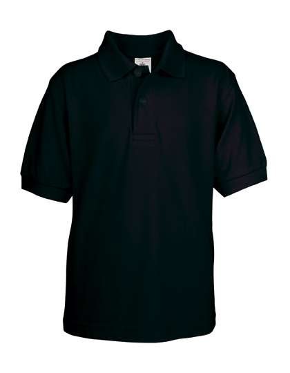 B&C Kids' Polo Safran aus 100% Baumwolle, Black 5/6 (110/116), BCPK486