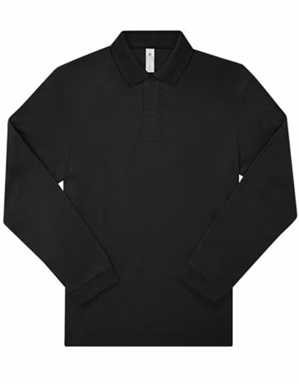 B&C My Polo 180 Long-Sleeve Polo Shirt Cotton, Black S, BCPU425