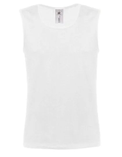 B&C Ärmelloses T-Shirt Vest Athletic Move, White M, BCTM200