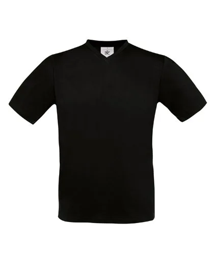 B&C T-Shirt Exact V-Neck aus Baumwolle, Black S, BCTU006