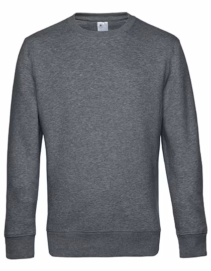 B&C Felpa girocollo KING in Cotone/Poliestere, Heather Mid Grey L, BCWU01K