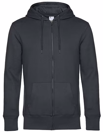 B&C KING Zipped Hood Jacket aus Baumwolle-Polyester, Asphalt XS, BCWU03K