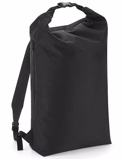 BagBase Zaino Roll-Top in Poliestere robusto, Black 29 x 47 x 17 cm, BG115