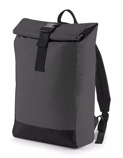 BagBase Reflektierender Roll-Top Rucksack 15L, Black Reflective 26 x 43 x 13 cm, BG138
