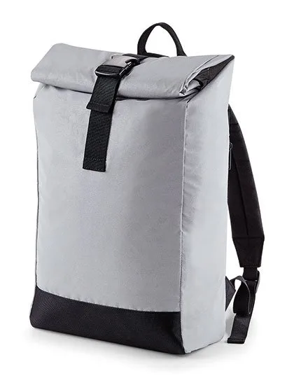 BagBase Sac à dos Roll-Top réfléchissant 15L, Silver Reflective 26 x 43 x 13 cm, BG138
