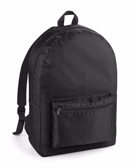 BagBase Ultraleichter Packaway Rucksack 20L, Black/Black 31 x 45 x 16 cm, BG151