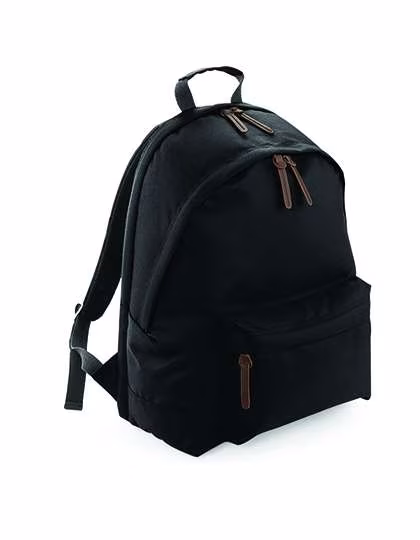 BagBase Campus Laptop Backpack with PU Accents, Black 32 x 44 x 24 cm, BG265