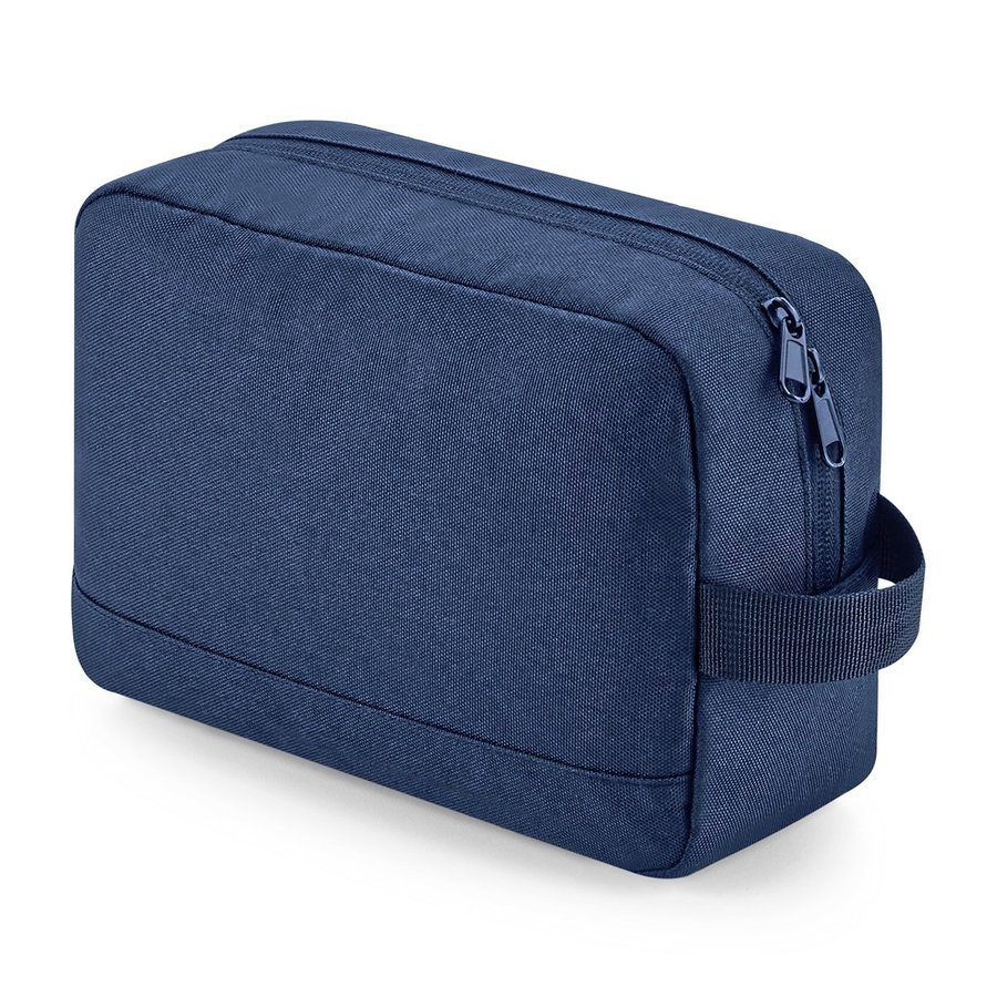 BagBase Recycelte Essentials Kulturtasche 600D-Polyester, Black 24 x 17 x 9 cm, BG277