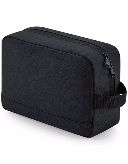 BagBase Trousse de toilette Essentials recyclée en polyester 600D, Black 24 x 17 x 9 cm, BG277