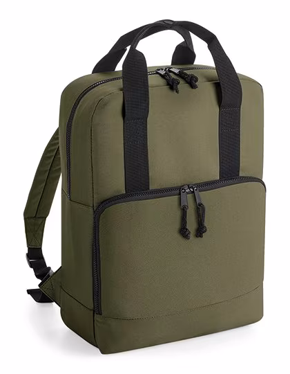 BagBase Recycelter Cooler Rucksack mit Twin Handles, Military Green 40 x 30 x 14 cm, BG287