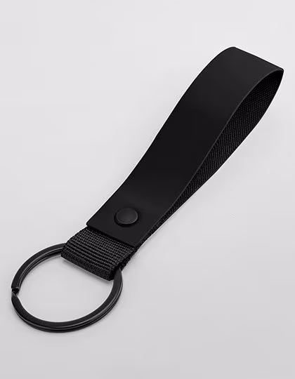 BagBase Porte-clés PU mat en polyester recyclé, Black 18 x 3 cm, BG324