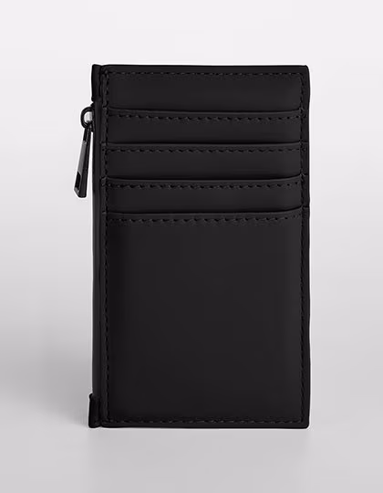 BagBase Matte PU Kartenhalter mit Reißverschluss, Black 13 x 7 cm, BG326