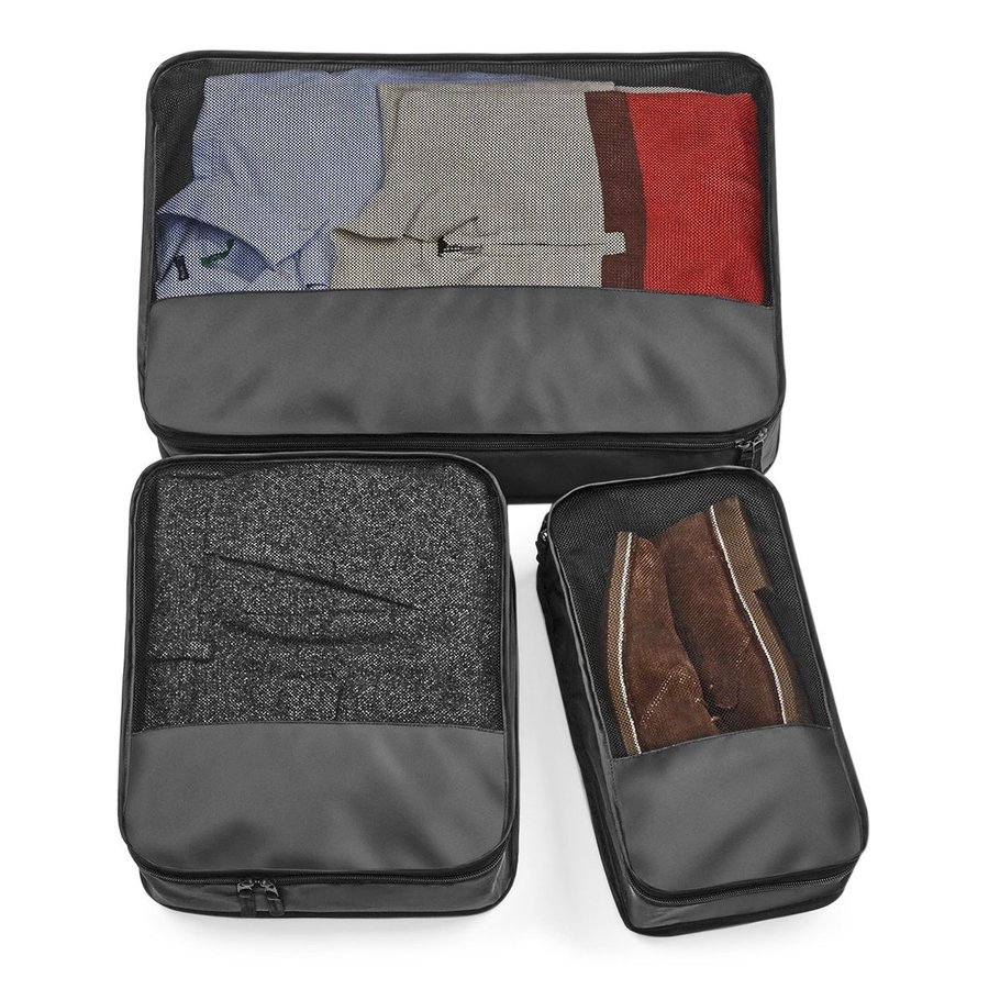 BagBase Black Packing Cube Set from Polyester, Black -, BG459