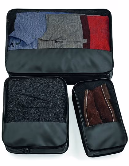BagBase Schwarzes Packing Cube Set aus Polyester, Black -, BG459