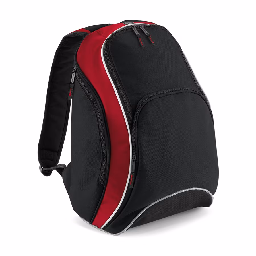 BagBase Robuster Rucksack mit Media-Tasche, French Navy/Classic Red 32 x 45 x 23 cm, BG571