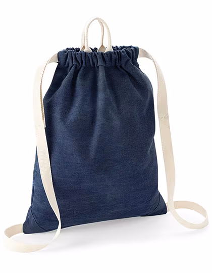 BagBase Sacca da palestra in denim con coulisse, Denim Blue 37 x 46 cm, BG642